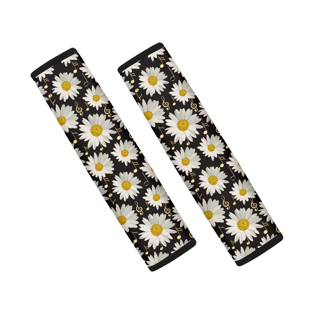 

INSTANTARTS модный дизайн с изображением ромашки, музыкальная нота, накладки на автомобильные ремни безопасности, набор из 2-х нескользящих декораций