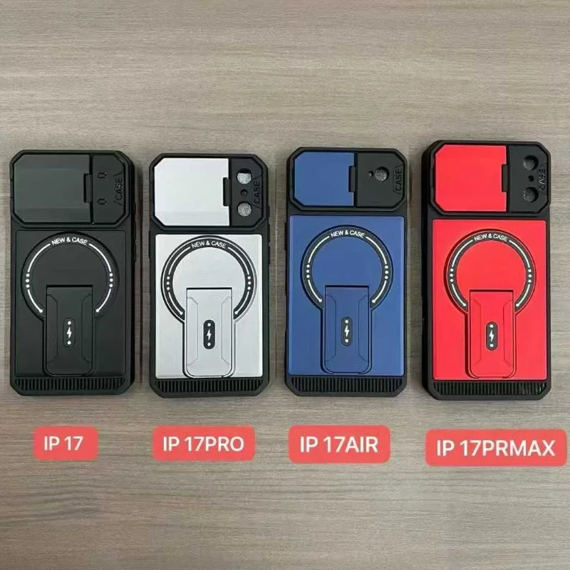 

Flip Full Lens Protection Fold Stand Magnetic Phone Case For iPhone 17 16 15 Pro Max Air 14 13 12 11 For Magsafe Military Cover