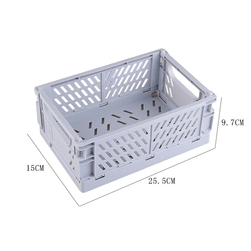 Large folding plastic storage box student stationery folding storage basket cosmetic jewelry toy storage basket portable