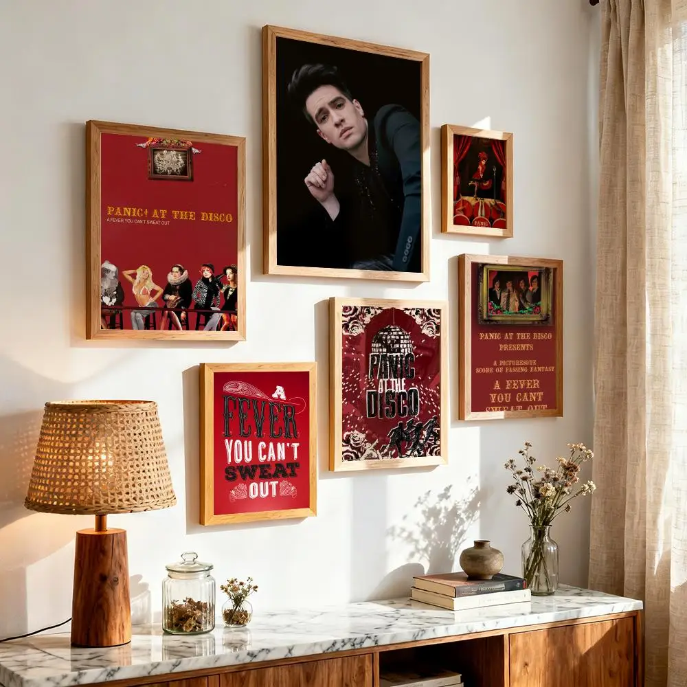 Band Rock P-Panic At The Disco Painting Calligraphy Aesthetic Canvas Wall Poster Modern Room Bedroom Cafe Wall Artwork