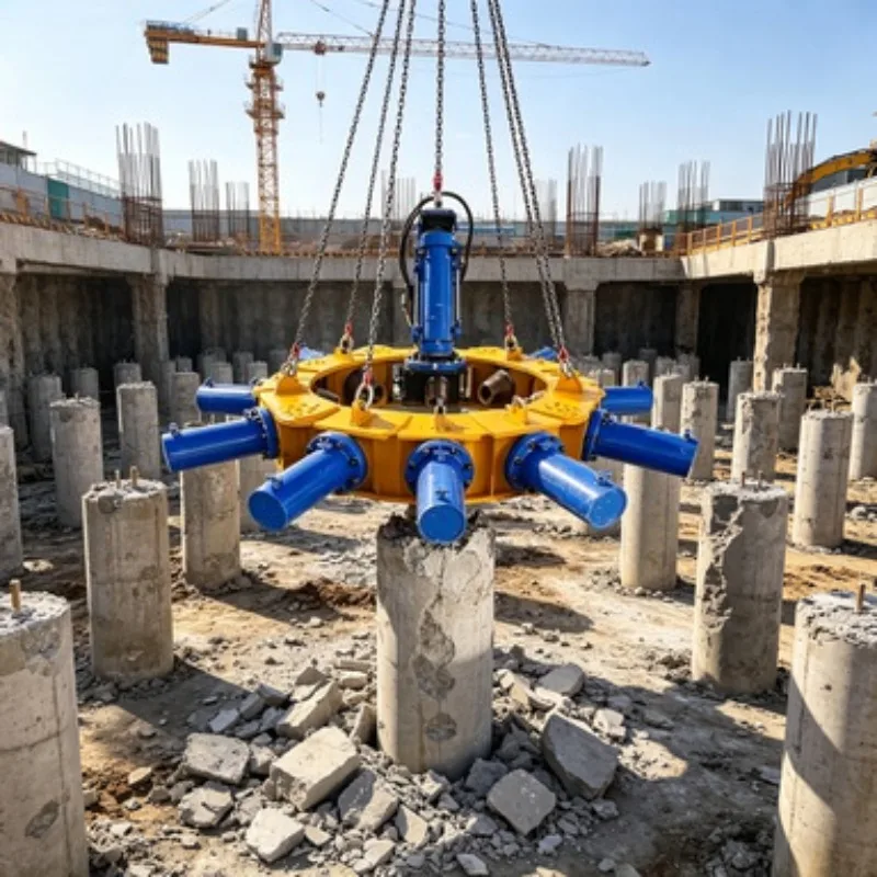 Robust Pile Extractor for Demolition Hydraulic Pile Puller with Depth and Inclination Monitoring