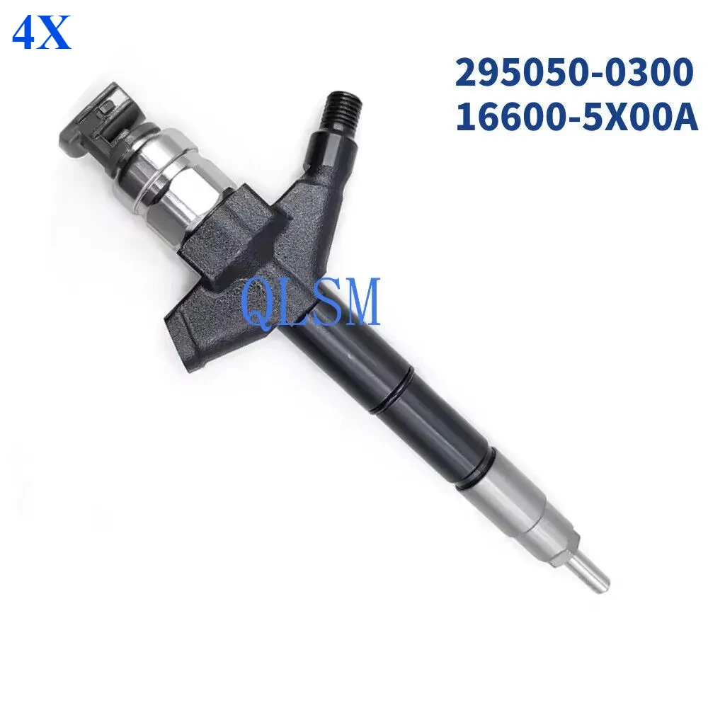 

4X 295050-0300 16600-5X00A New High Quality Injector Common Rail Diesel Injector for Nissan Navara -
