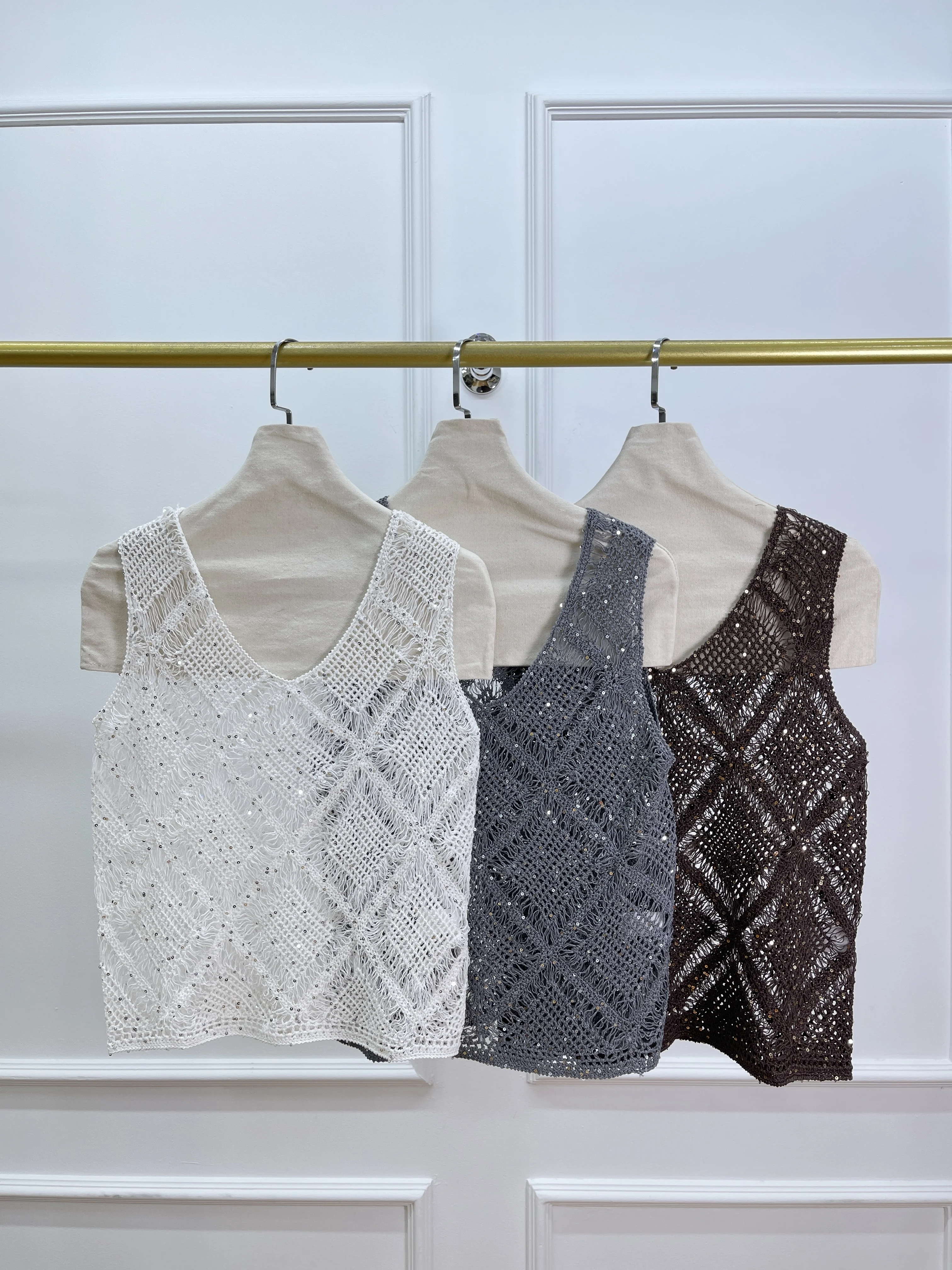 

New High Quality Hand-Woven Linen Fashion Vest For Spring And Summer