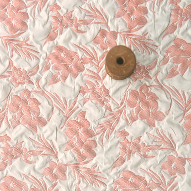 0.5m/1m/2m Pink Flower Three-dimensional Relief Jacquard Fabric For Princess Dress, Children's Clothing, Handmade DIY Fabrics - view 2