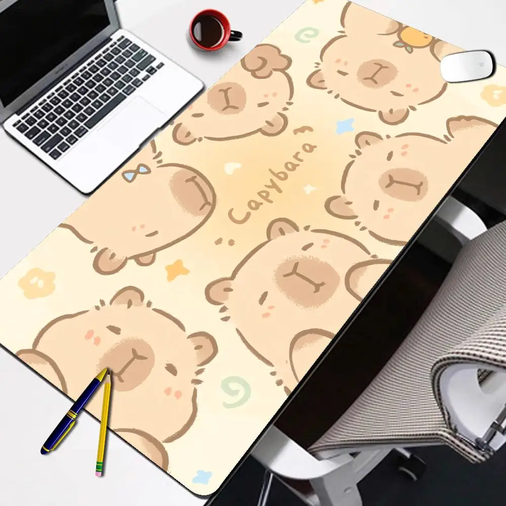 

Capybara Cute Mouse Pad 1000x 500 Computer Desk Mat 3mm thick Super Big Large All Size Lock Edge Creative Rubber Keyboard Mat