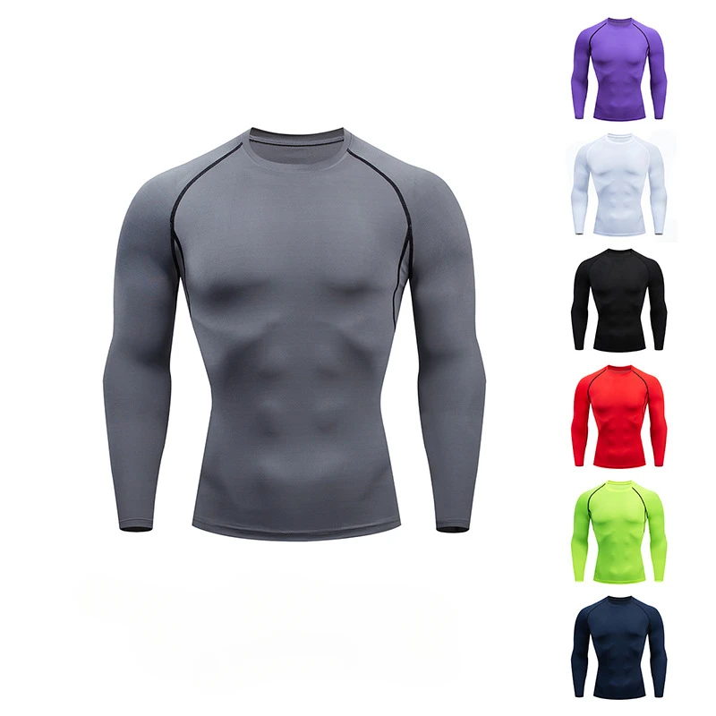 

Compression Shirt Men Running Long Sleeve Muscle Fit Fitness Sportswear Training Exercise Sports Workout Tops Men's Gym Clothes