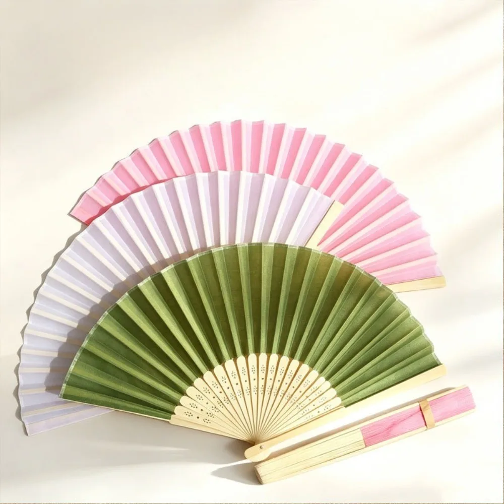 Blank Bamboo Portable Folding Fan Summer Folding Bamboo  Fabric Blank Diy Art Folding  Landscape Painting  Gifts