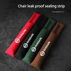 Car Logo Seat Gap Filler Padding Suede Leak Pad Plug Spacer For Nissan Qashqai X-Trail T32 T31 Juke J10 Kicks Tiida Accessories