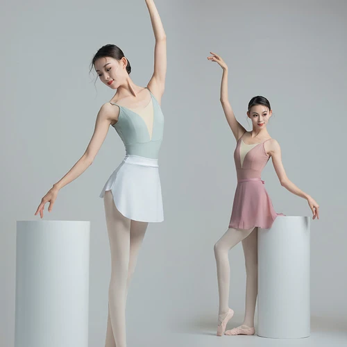 Imagen 2 del producto Leotardos elegantes de gimnasia de Ballet de cruz alta con espalda abierta en forma de U, malla con cola de pez, cuello empalmado, puesta en escena de danza del cisne