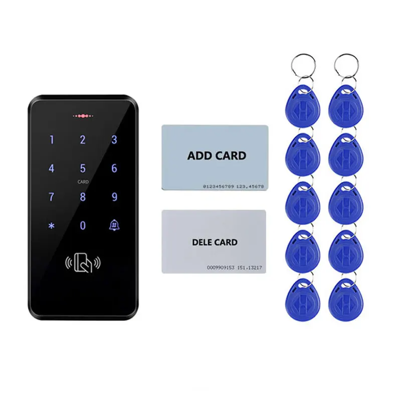 

Metal RFID standalone Access Control Outdoor Waterproof IP68 Touch Keypad Door Opener System 3000 users EM4100 125KHz Key Cards