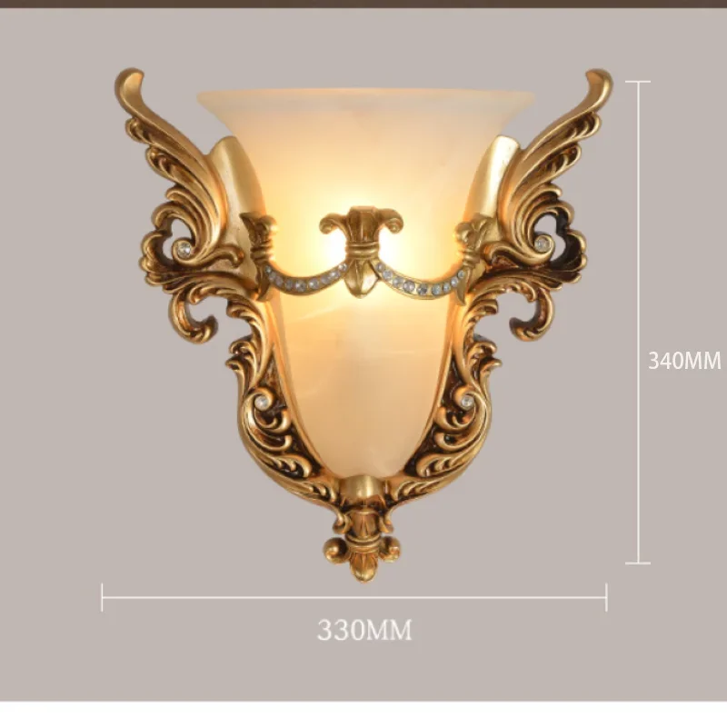 European Style Creative Angel Wing Wall Lamp Led Warm Retro Bracket Light for Bedroom Living Dining Room Corridor Decor