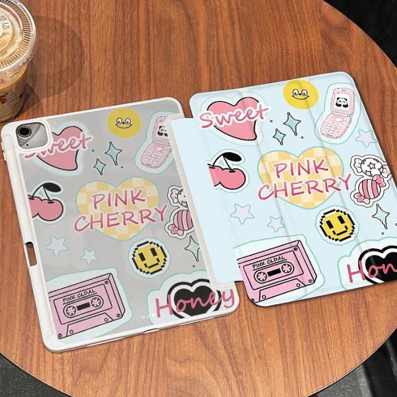 Detachable Cover for 10.2 7th 8th 9th Gen IPad 10th Generation Case 2022 IPad Air 5 Air 4 10.9 Pink Cherry Candy Tablet Cover