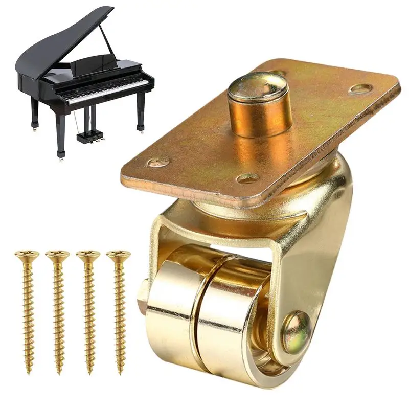 Replacement Chair Caster Wheels Stable & Safe Furniture Caster Rust Resistant Plate Casters Piano Accessories For Piano Frames