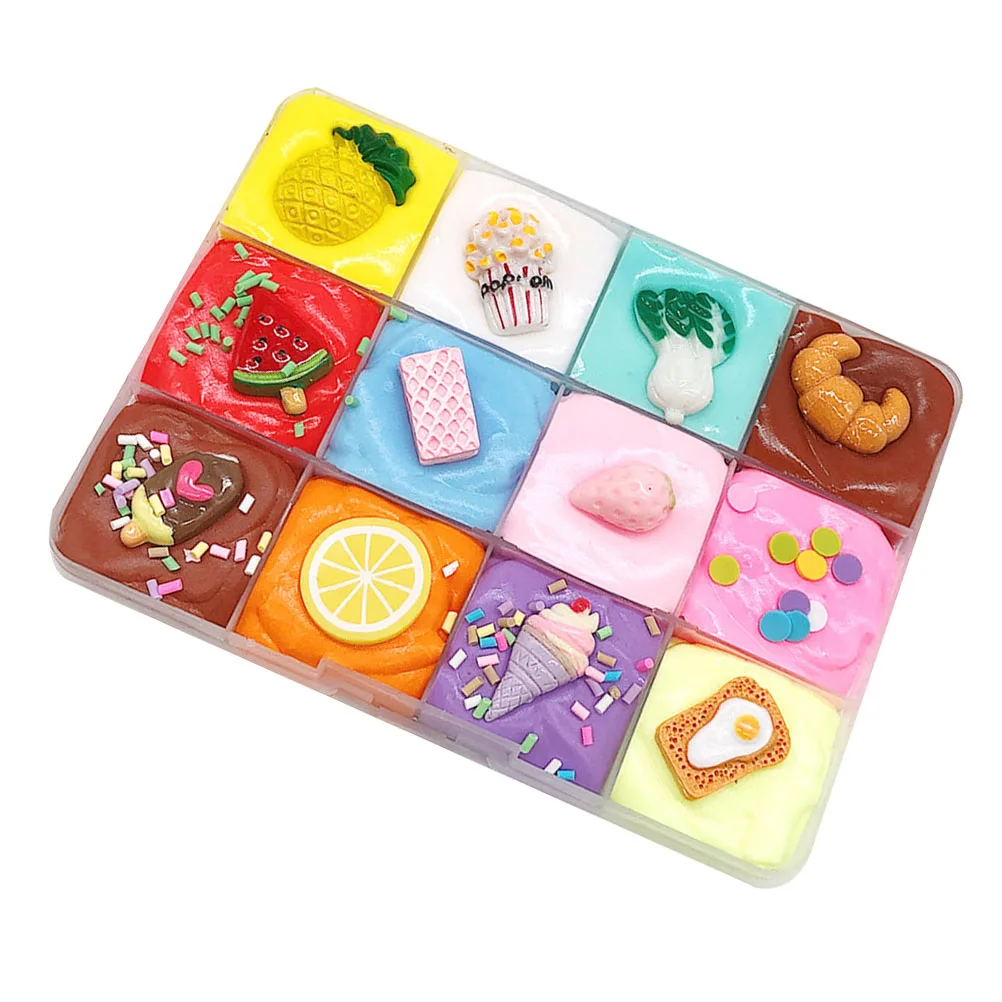 

12 Colors Ramen Mud Fruit Clay Toy Cotton Puree Glue DIY Kids Non Irritating High Grade Materials