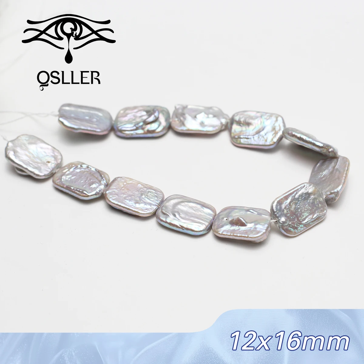 

QSLLER Pearl Baroque Natural Freshwater Pearl Square Beads Charms for DIY Women Men Necklace Jewelry Making Accessories 18cm