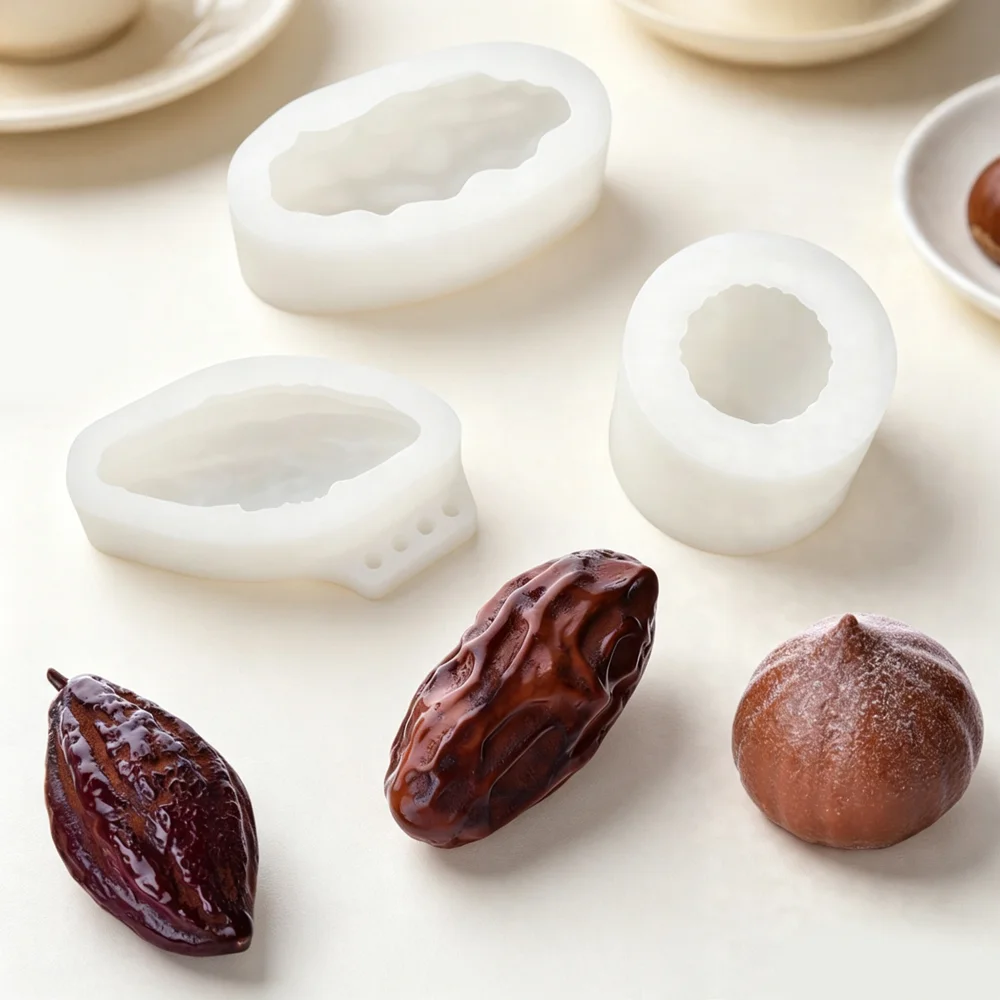Cocoa or Date or Chestnut  Design Silicone Mousse Dessert Baking Tools Fondant Mold Silicone Chocolate Cake Mould Dessert Tools