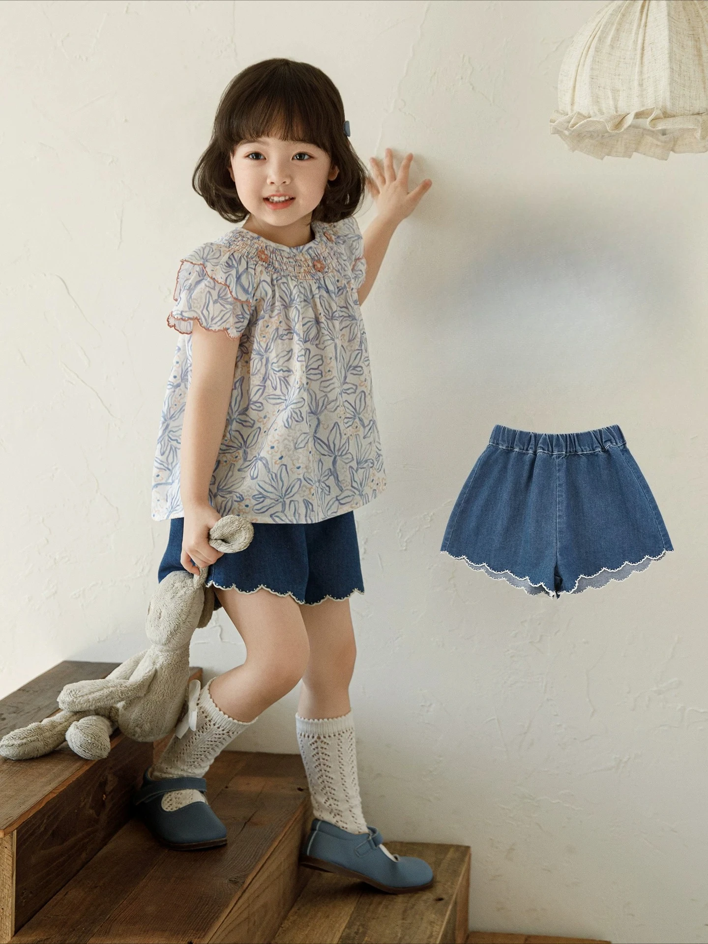 

Kids Girls Sand Washed Denim Shorts Summer Thin Casual Shorts Wearproof Breathable Children Jeans Bottoms