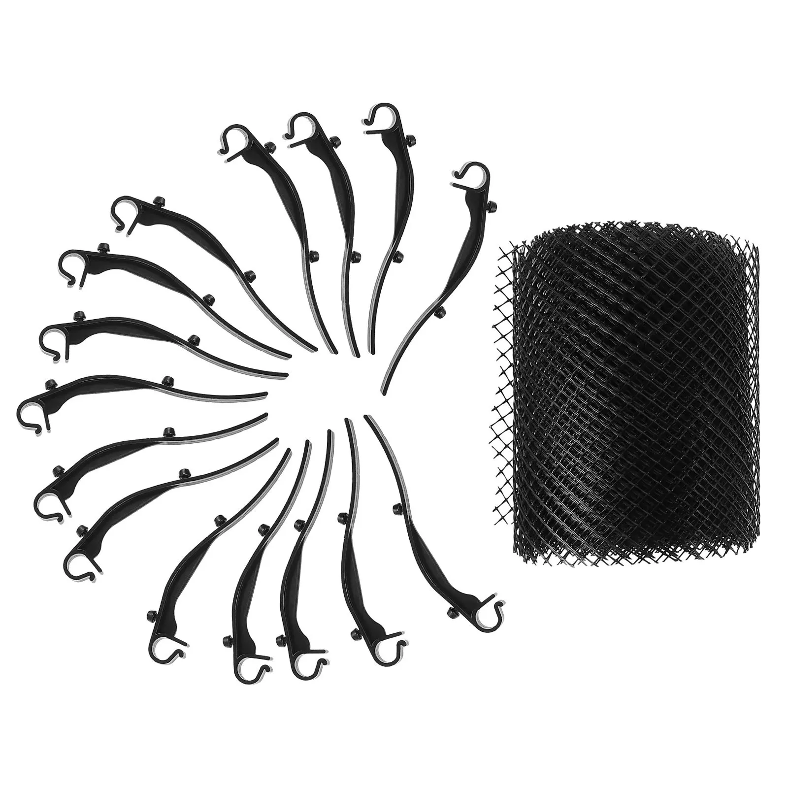 Filtro per blocco foglie in rete di protezione per grondaie in plastica resistente, rotolo da 4,7 piedi, barriera anti-intasamento per detriti per grondaie da giardino, balcone