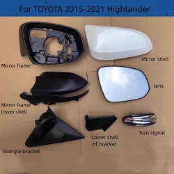 For TOYOTA 2015-2021 Highlander Reversing Mirror Housing Rear View Frame Shell Lens Turn Signal Original Factory