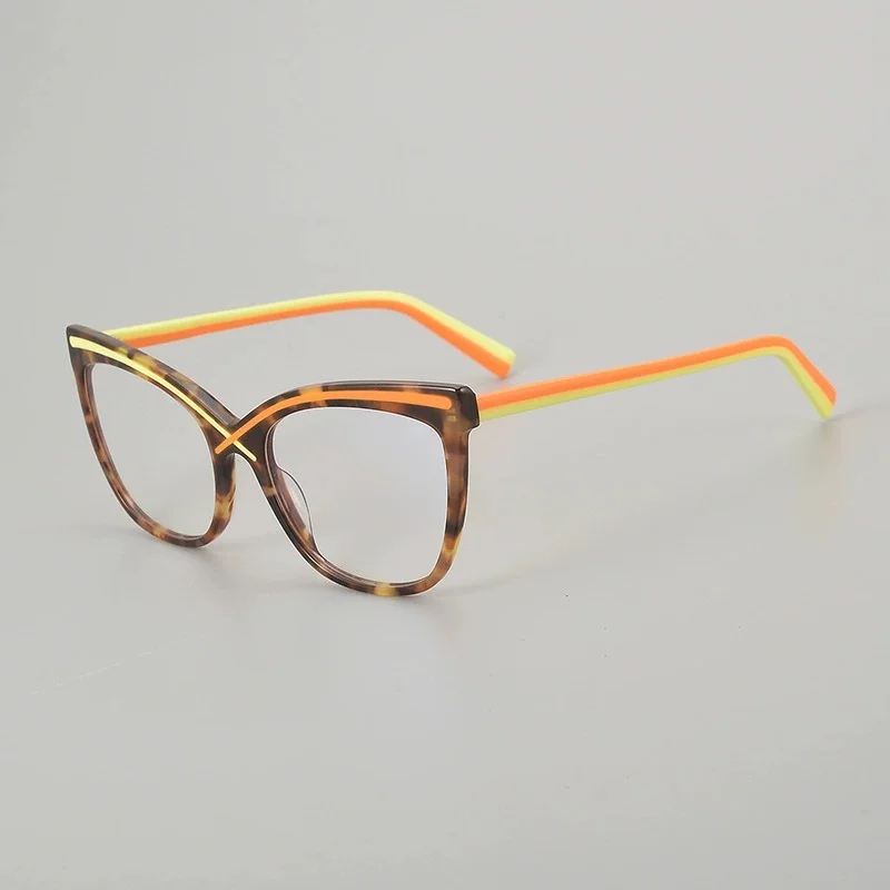 Belight 광학 빈티지 고양이 눈 모양 수제 다채로운 결합 아세테이트 레트로 안경 프레임 처방 렌즈 236