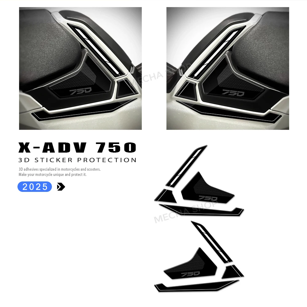 3D Resin Motorcycle Stickers Compatible with X-ADV750 For Honda X-ADV 750 Protective Pedals 2025