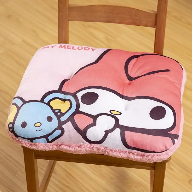 Cojín de felpa de dibujos animados de Anime Sanrio Hello Kitty Cinnamoroll My Melody Y2K, asiento de dormitorio de oficina, cojín grueso, regalos