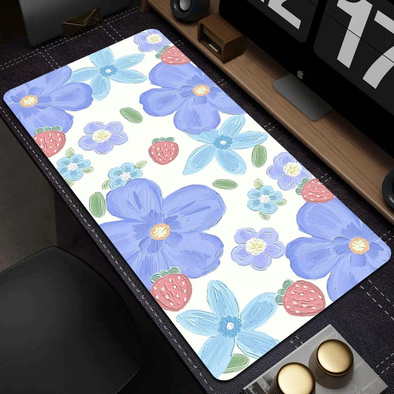 

Large Gaming Mousepad Flower Mouse Mat Office HD Print Desk Mat Art Locking Edge Mouse Pad Gamer Keyboard Pads Game Accessories