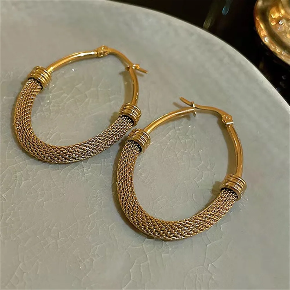 Vintage Exaggerated Hollow out Geometric Heavy Metal Earrings For Women Jewelry Gifts Circle Earrings Party Fashion Accessories