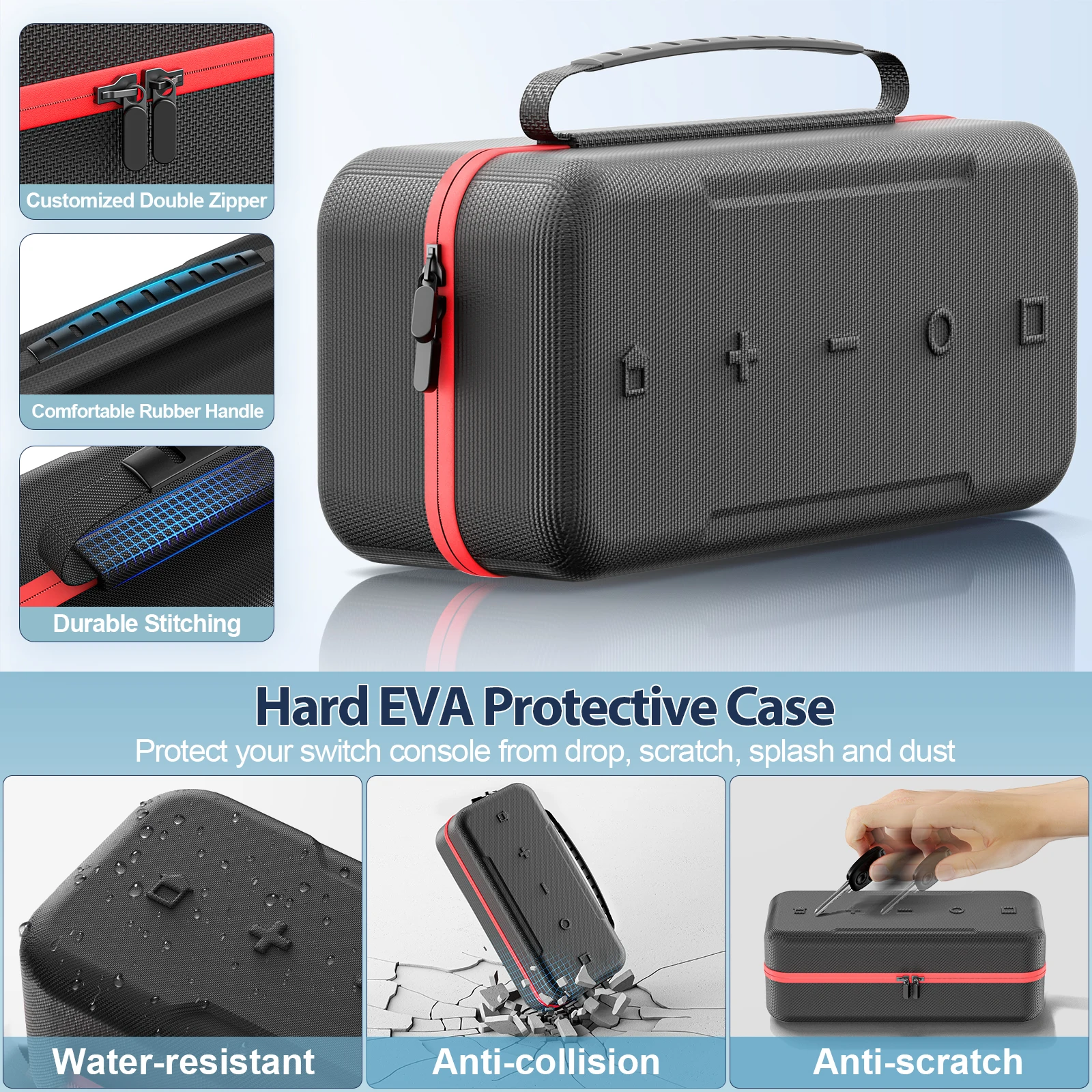 For Switch OLED Carrying Case Portable Switch Travel Carry Case Fit For Joy-Con And Adapter Hard Shell Protective Switch Case