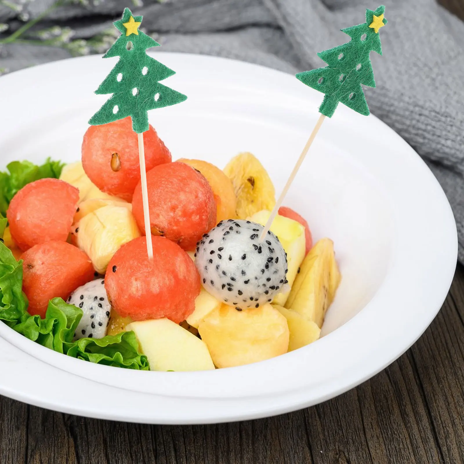 

10pcs Cake Picks Christmas Tree Design Decorative Skewers For Xmas Desserts Cupcakes Cocktails Party Appetizers Kitchen Bar