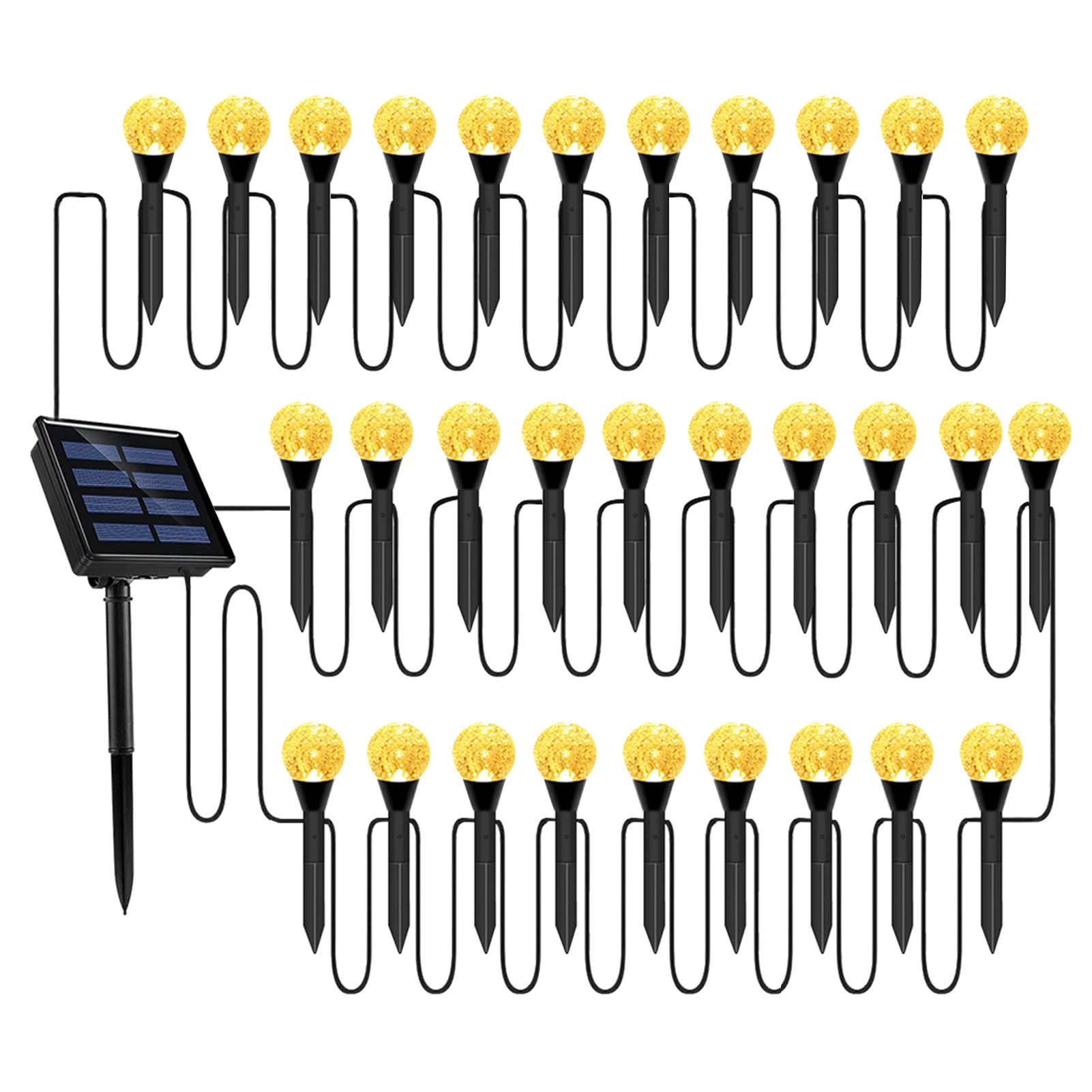 

Солнечные светодиодные светильники-шарики для газона, набор для наружного ландшафтного декора, водонепроницаемые IP65, на солнечных батареях, для дорожек