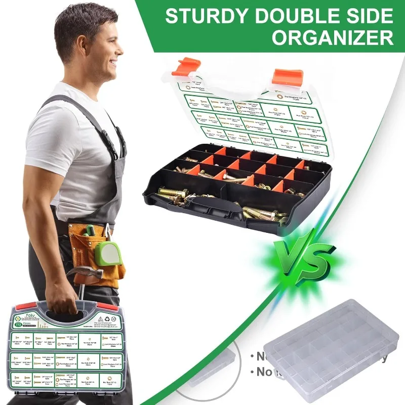 772PCS Kit surtido de tuercas de perno de alta resistencia, 1/4-20 5/16-18 3/8-16 1/2-13 SAE, para reparación de automóviles y ensamblaje de muebles