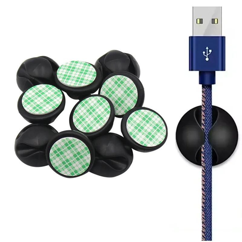 12Pcs Multi Size Rubber Cable Clips,Self Adhesive Wire Cord Holder,Cable Organizer for Desktop Car USB Charging Cable Management