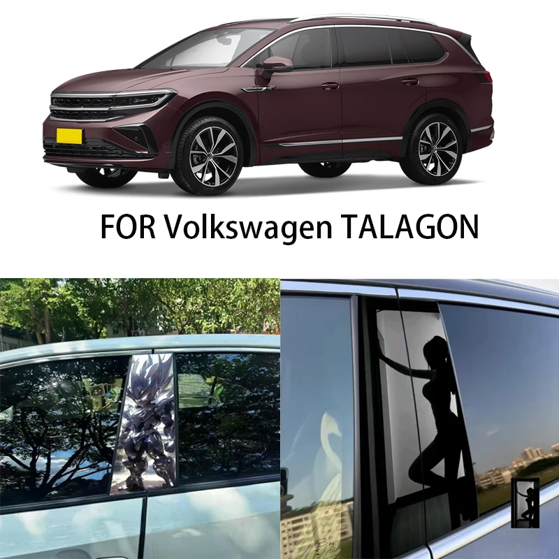 

Door Window Decoration Trims Pillar Posts Stickers Auto Styling For Volkswagen TALAGON Car accessories