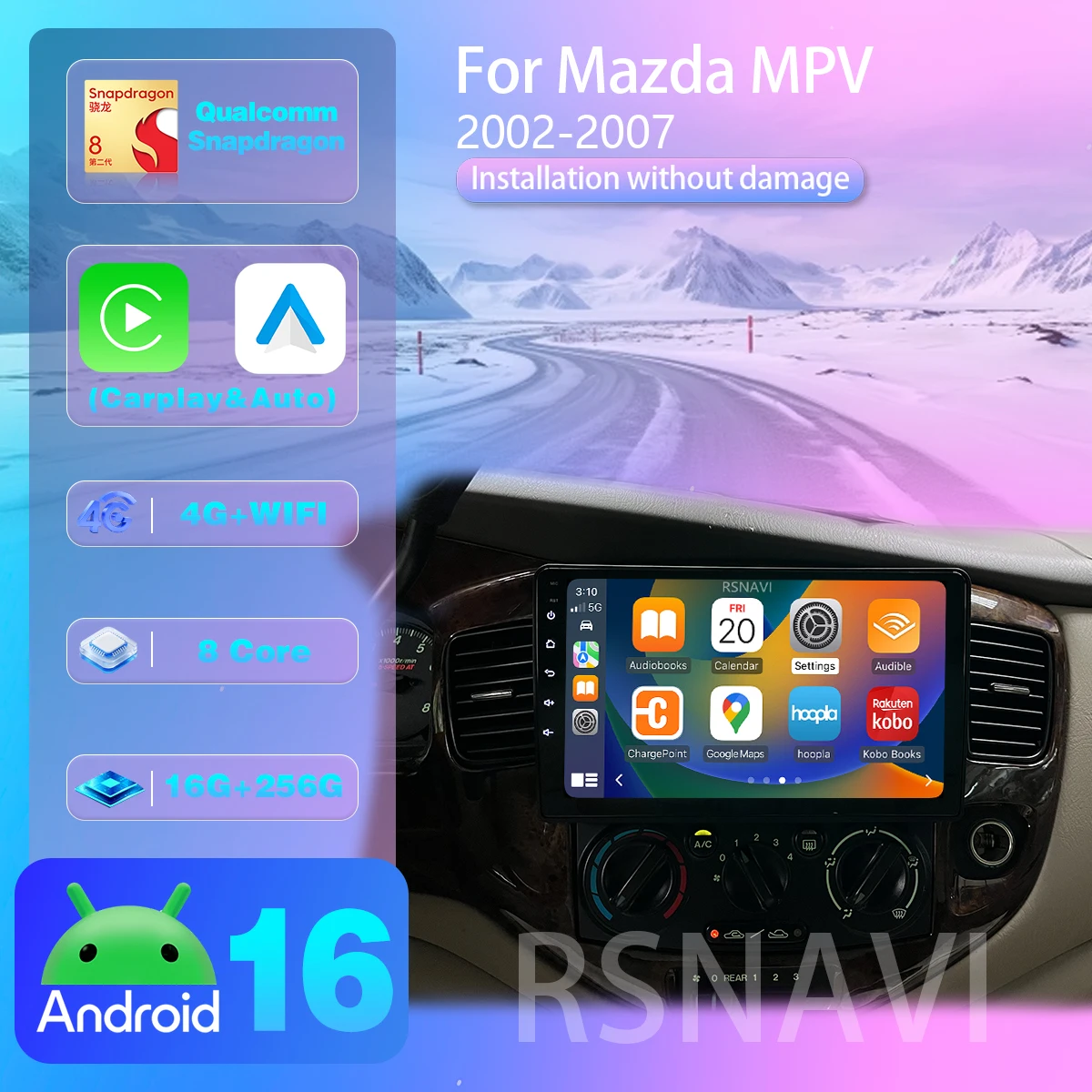 Android 16 For Mazda MPV 2002-2007 Carplay Auto Head Unit Car Radio Multimedia Player DSP Autoradio Stereo Ships in 24 hours