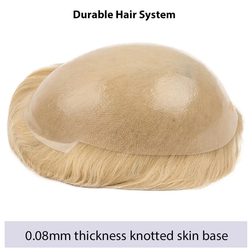 Long Hair Wig Toupee Men Durable Knotted Skin Base Male Hair Prosthesis 100% Chinese Culticle Human Hair Men's Wigs Systems Unit