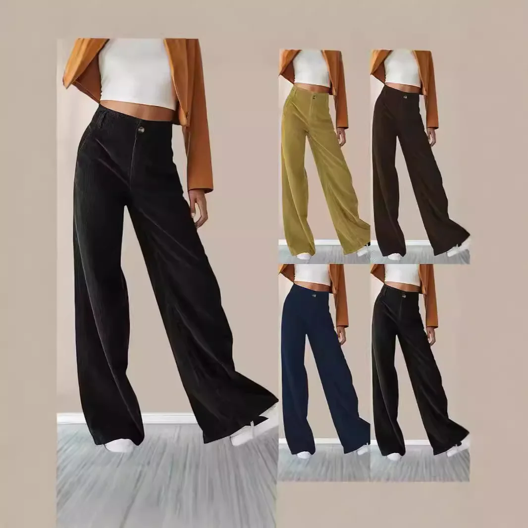 Trousers Women Streetwear 2025 Autumn New High Waist Straight Leg Pants for Women
