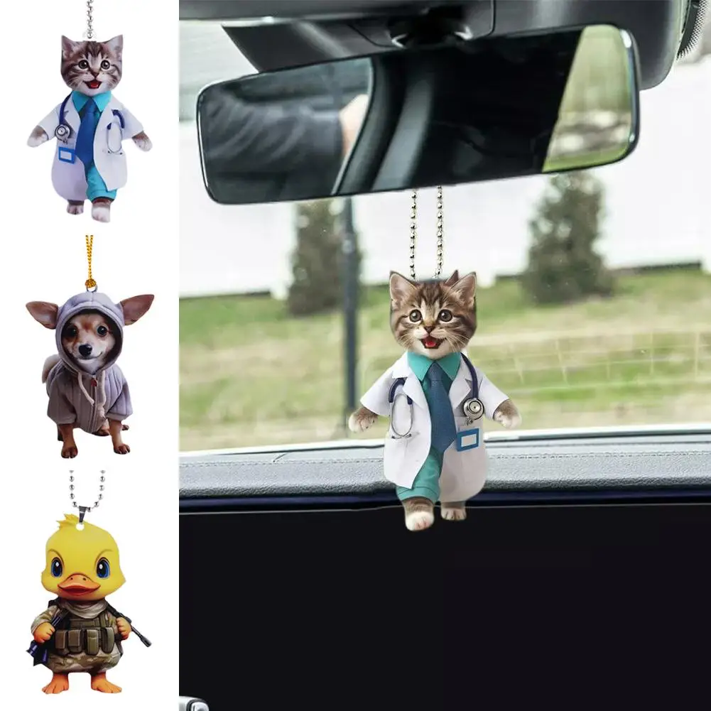 Hanging Decoration Lightweight Dog Ornament Unique Acrylic Hanging Decorations For Christmas Tree Car Rearview Mirror J7Q7