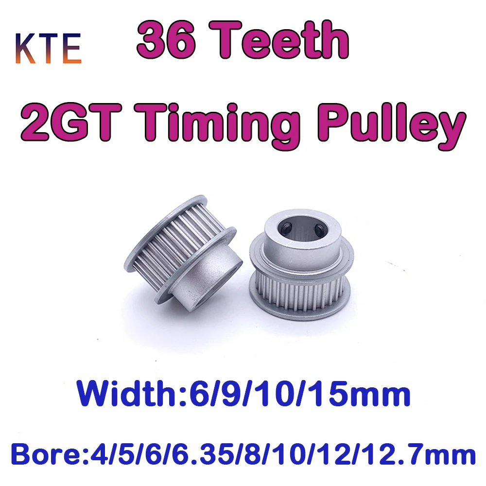 36 Teeth GT2 Timing Pulley Bore 4 5 6 6.35 8 10 12 12.7mm 36T 2GT Timing Pulley Belt Width 6 9 10 15mm 2GT 2GT Synchronous Gear