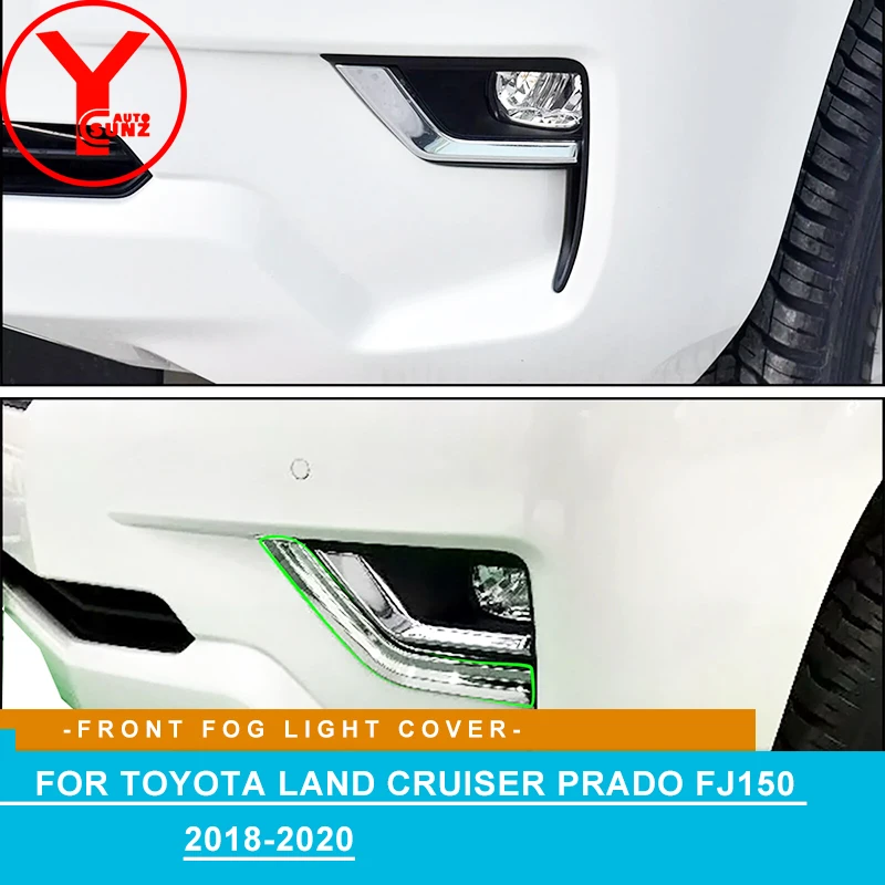 

Chrome Front Fog light Cover For Toyota Land Cruiser Prado fj150 2018 2019 2020 Car Styling Accessories YCSUNZ