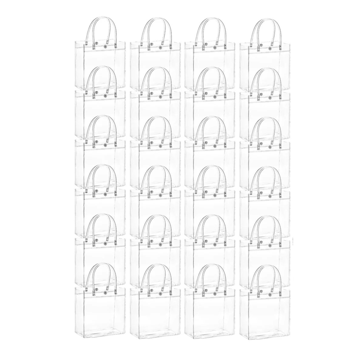 ABLK 20 個透明ギフトバッグハンドル付きウェディングキャンディギフト包装再利用可能なトートバッグクリスマスシャワー 15x20x7cm