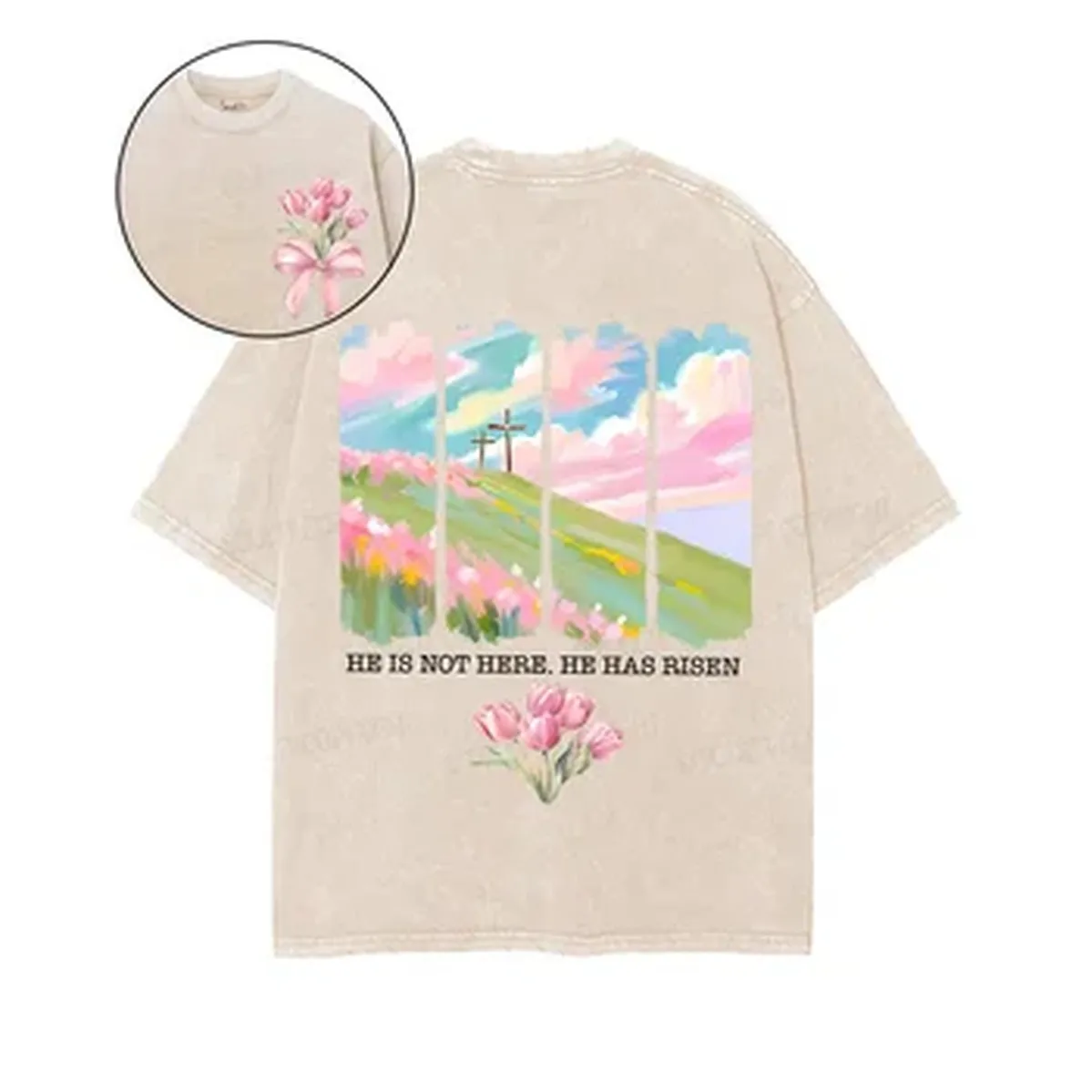 Flower Art Printed T-shirt Men Women Clothing Summer Short Sleeve Casual Cotton Tshirt Gothic Y2k Washed Oversized Tees Tops