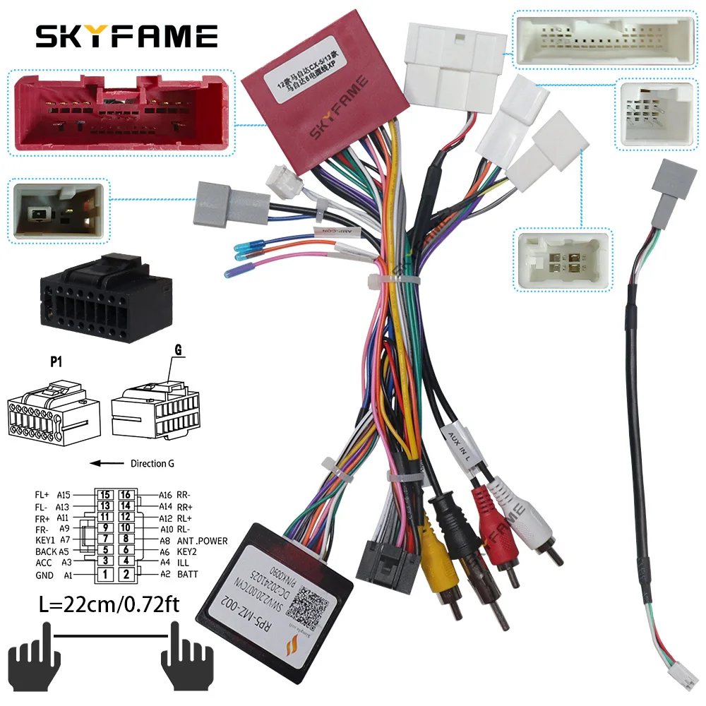 SKYFAME سيارة 16pin الأسلاك تسخير محول Canbus صندوق فك لمازدا 3 CX-7 CX-9 CX-5 RP5-MZ-002 MZ-SS-06