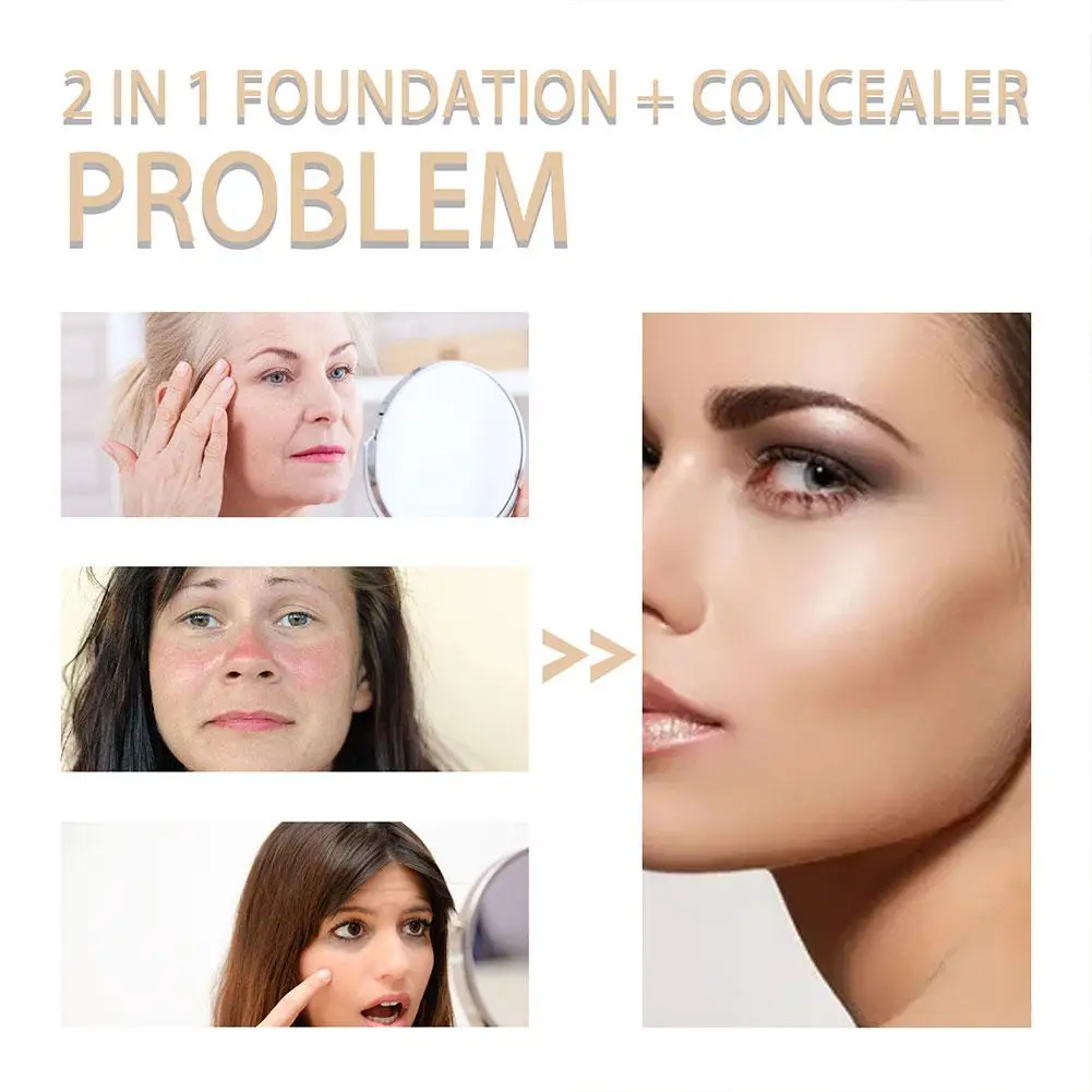 New Double-headed 2 In 1 Foundation And Concealer Highlighter Foundation Contouring Stick Moisturizing Brightening Z0z5