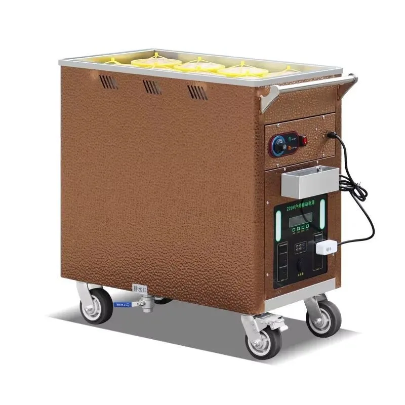Silver electric dim sum steamer truck detachable 220V mobile power supply commercial steamed buns insulation truck street