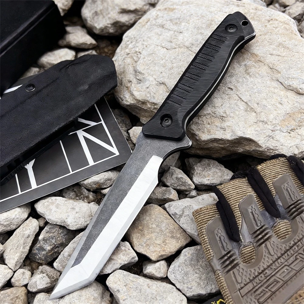 

Фиксированное лезвие для выживания на открытом воздухе со стальным лезвием 5Cr13MoV и ручкой из нейлонового волокна, инструмент для ежедневного ношения для пеших прогулок, кемпинга с ножнами