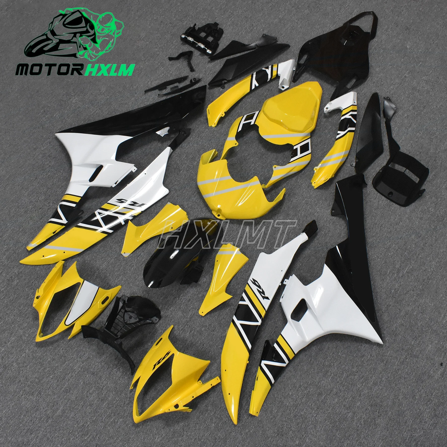 2007 Yello Black motoing Tank Side Covers Panels Fit for Yamaha YZFR6 2006-07 Decorative Cover Fairing yello full color 06-07