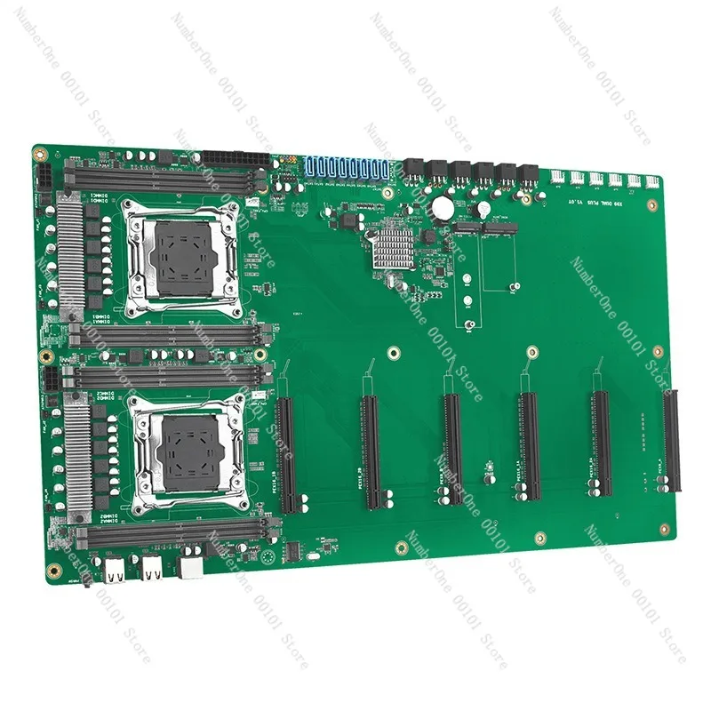 X99 Dual-Socket PLUS Motherboard LGA2011-3 Processor DDR4 Memory 6 PCIe Graphics Card Slots Wide Spacing