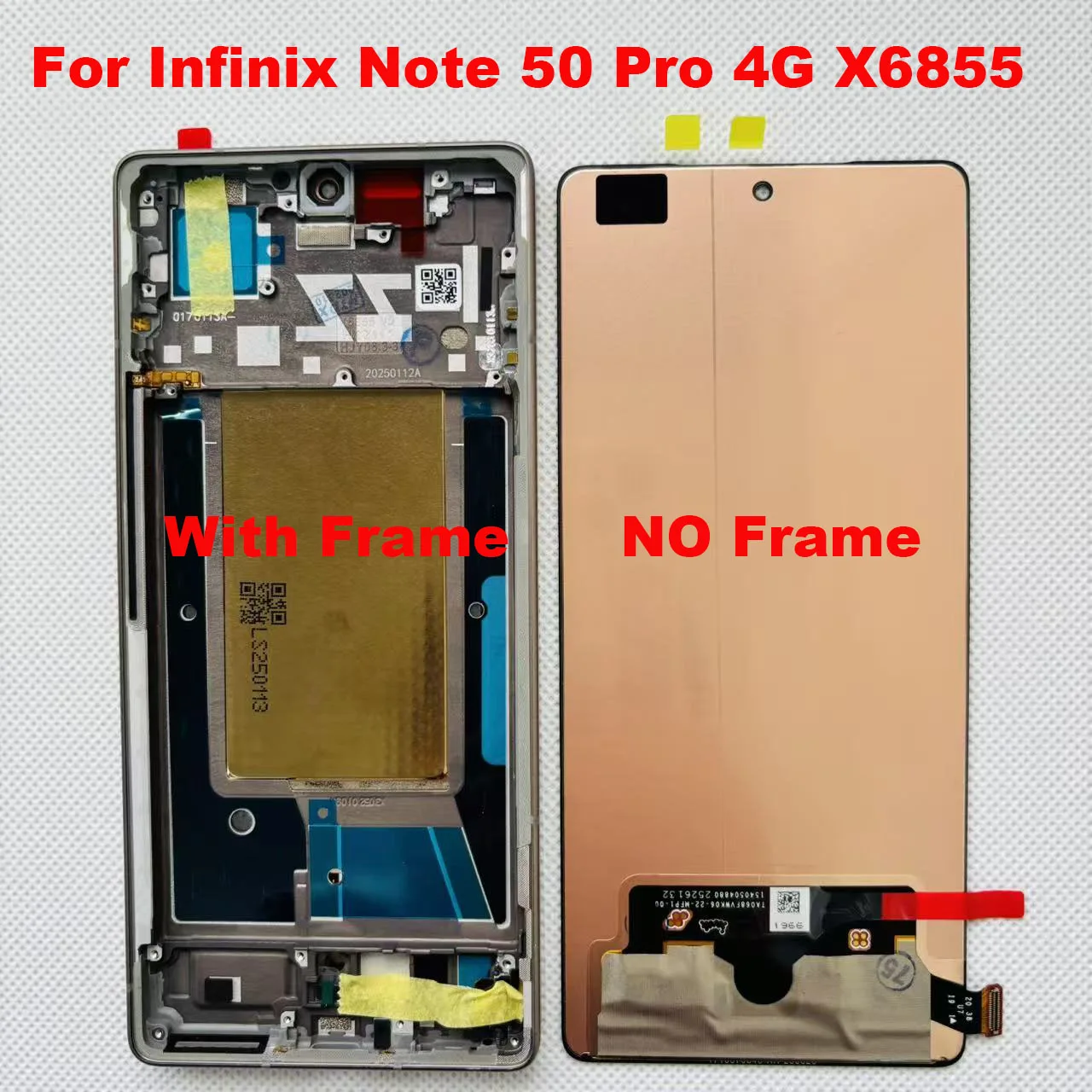 AMOLED Original 6,78 "para Infinix Note 50 4G X6858/50 Pro 4G X6855 pantalla para Note 50 Pro Plus 5G/Note 50s 5G marco LCD