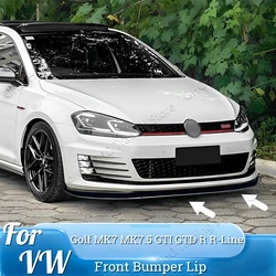 For Volkswagen Golf 7 MK7 MK 7.5 GTI GTD R Rline 2012-2017 Car Front Bumper Lip Splitter Diffuser Lower Bumper Canard Lip Tuning